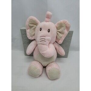 Kellybaby Elephant Toy Rattle Crinkly Ears New Clip-on Stroller Buddy 10" Pink